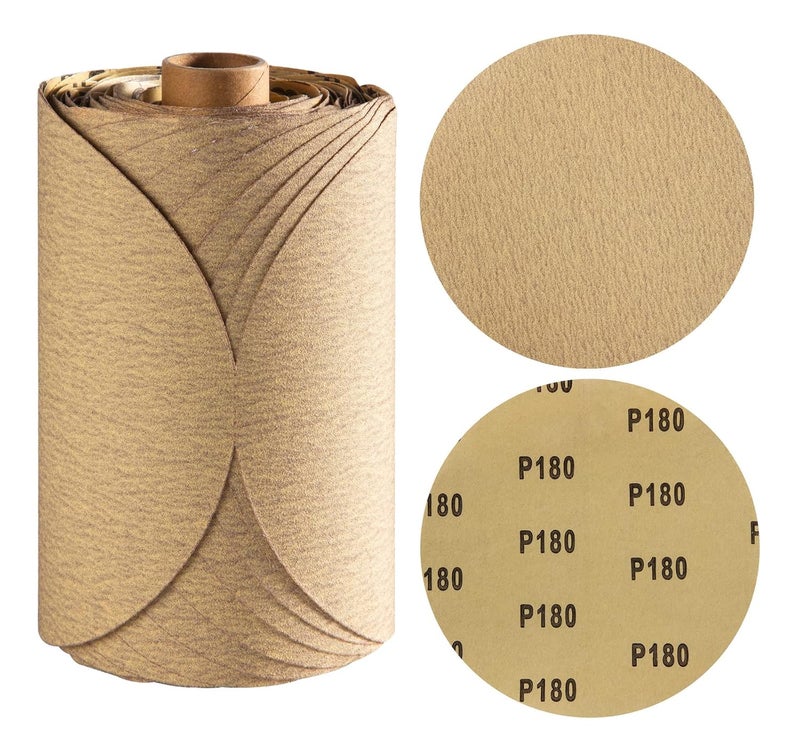 Shawya 100 PCS 6 inch PSA Sanding Discs 180 Grit Self Adhesive Sticky-Back Sandpaper for DA Sander Wood Metal Finishing Sand Papers Coarse-Cut Abrasive Sand Paper - Image 1